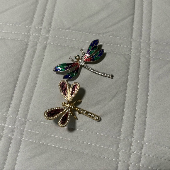 Elegant Dragonfly Brooch Set - Multicolor - Picture 2 of 5